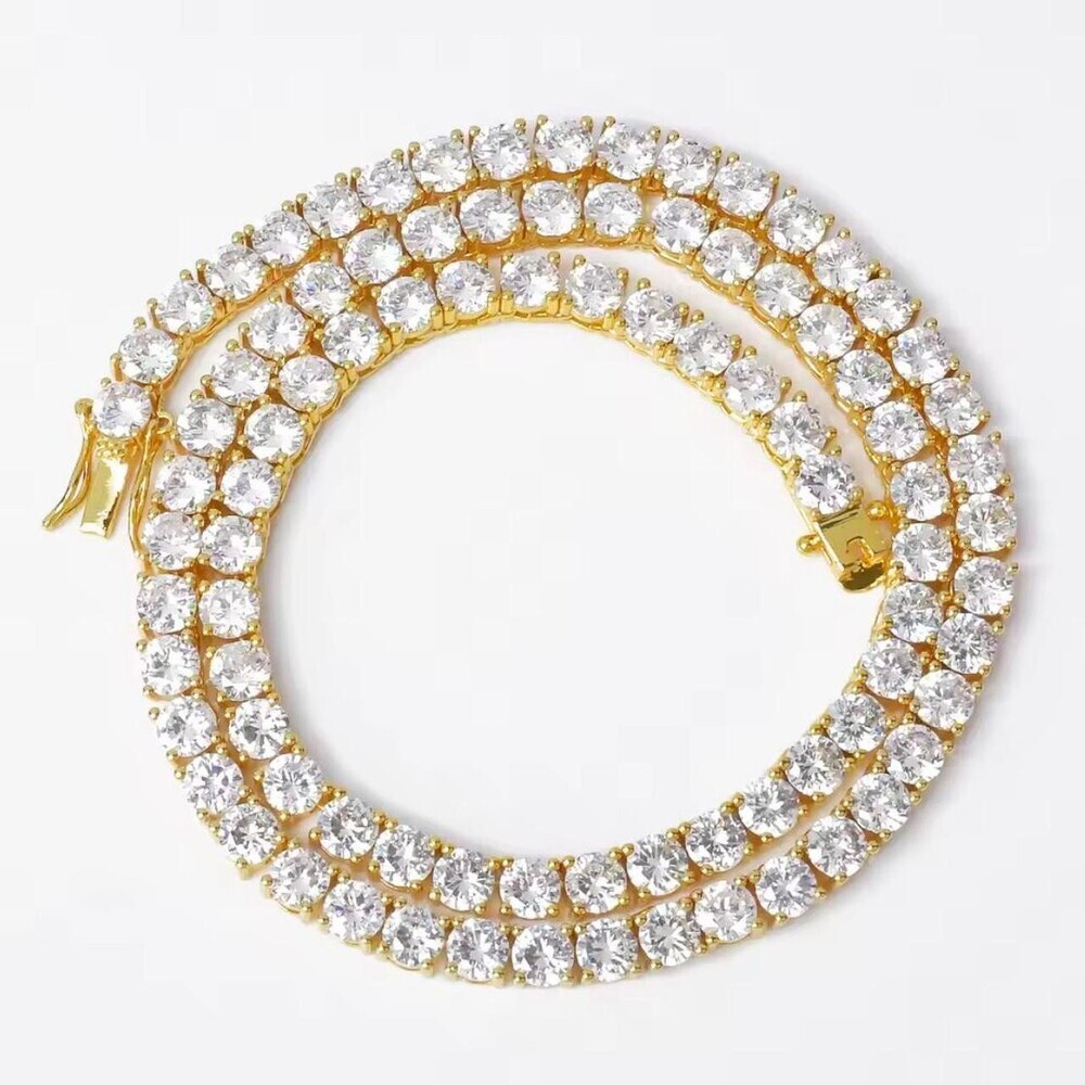 Gold Tennis Necklace 20 Inch - Picture 3 of 3